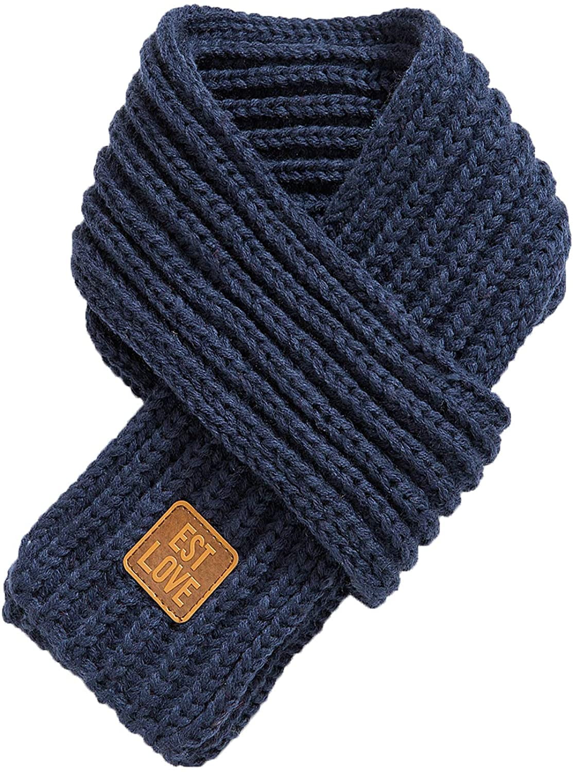 Kids Knitted Scarf Fashion Solid Color Toddler Soft Warm Scarves Neck Warmer Winter for Girls Womens