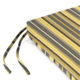 thumbnail image 5 of Jordan Manufacturing Sunbrella 17" x 19" Foster Metallic Yellow Stripe Rectangular Outdoor Chair Pad Seat Cushion with Ties (2 Pack), 5 of 9