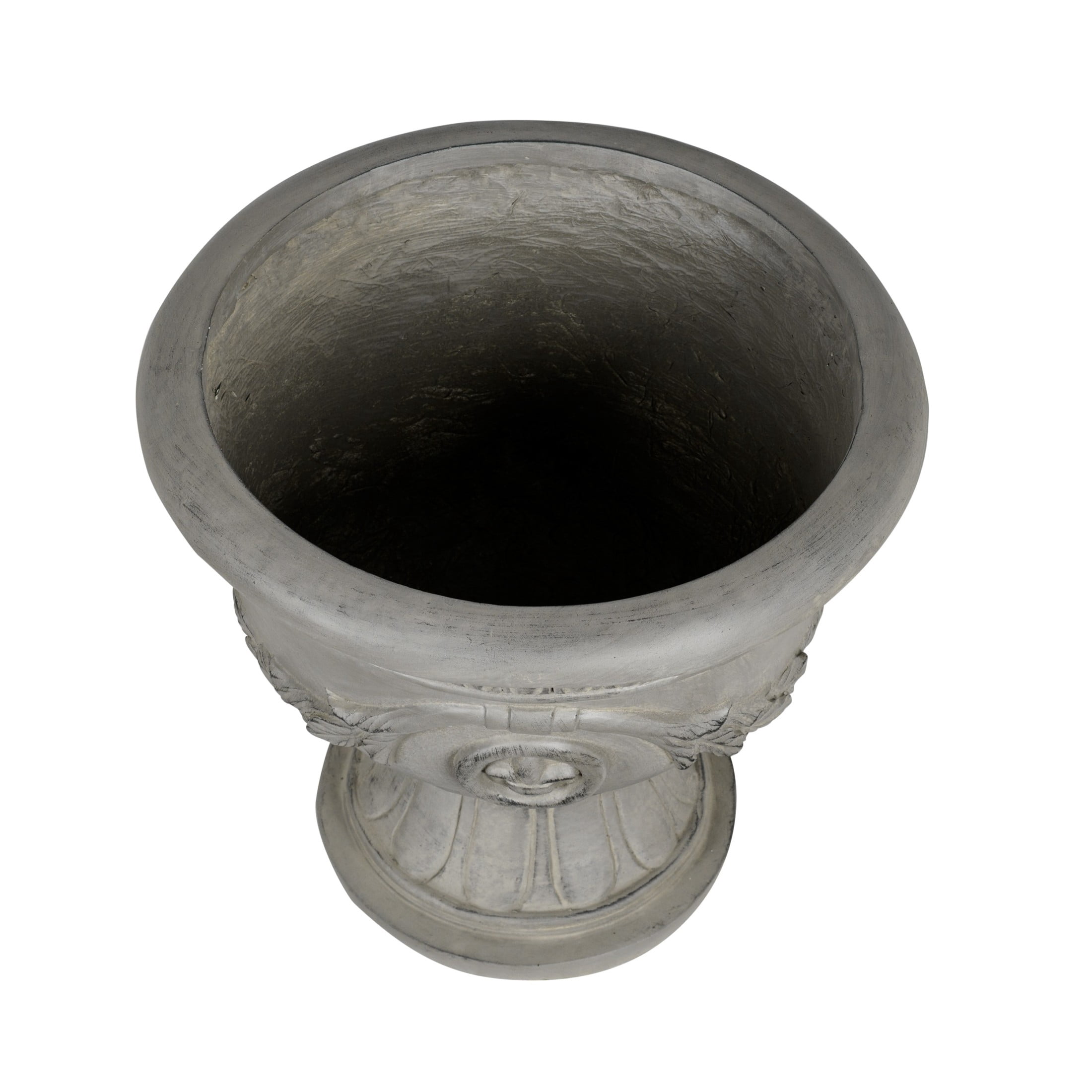Christopher Knight Home 16" Classical Pedestal Urn Planter, Outdoor Heraldic Flower Pot, Gray