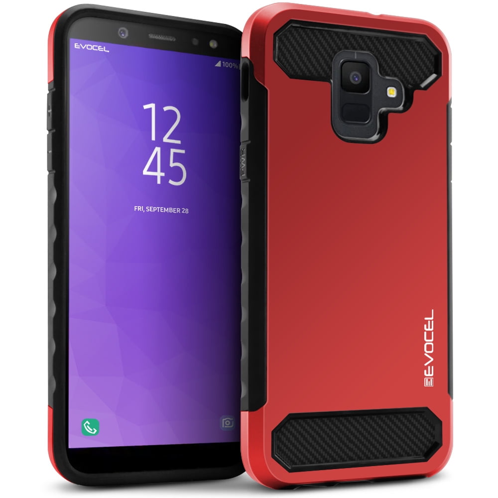 Galaxy A6 (2018) Case, Evocel [Lightweight] [Slim Profile] [Dual Layer] [Matte Finish] Dual Lite Series Phone Case for Samsung Galaxy A6 (2018), Red