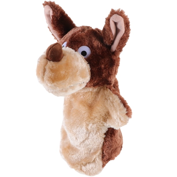 Marionetas de mano de lobo de dibujos animados, marionetas de mano de algodón, lindo animal de peluche.