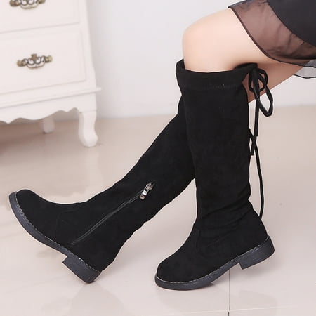 

JIKNTTR Cowgirl Boots For Little Girls Girls Shoes Boots Shoes Fashion Non Slip Breathable Nude Women Boots Lace Up Side Zipper Booties