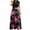 Black, variant on Pntutb Womens Plus Size Short Sleeve Floral Boho Printing Long Dress Ladies Casual Dress