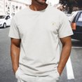 thumbnail image 2 of Rggeeun Men'S T-Shirts Solid Color Short Sleeve Crew Neck Soft Breathable Loose Fit for Summer Outdoor Activities Comfort Tee,White,Xxl, 2 of 5