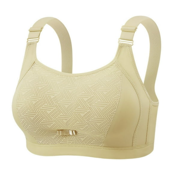 LNWUY Womens Sports Bras High Impact Adjustable Wireless Plus Size Sports Bra Full Figure Large Bust Workout Running Bra Beige 44