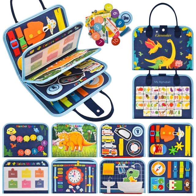 Busy Book Ejanmilar para niños pequeños de 1 a 3 años con temática de dinosaurios Montessori
