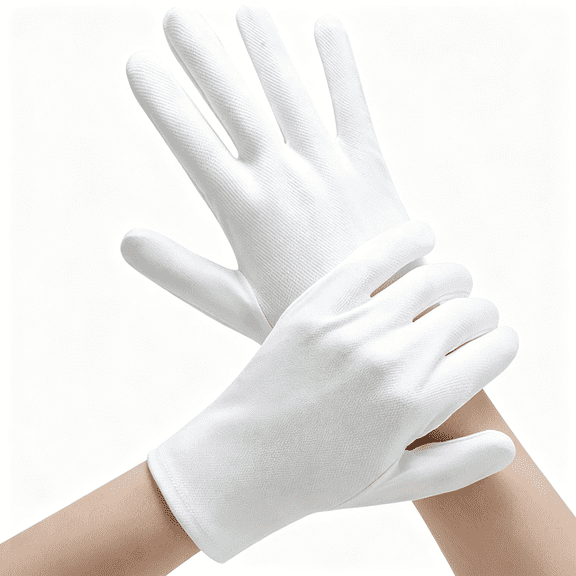 TELOLY 3 Pairs (6 Pcs) 100% Combed Cotton Gloves for Women & Men,White Cotton Moisturizing Gloves for Dry Hands Sleeping & Eczema Overnight,Care of Artworks & Jewelry & Archival