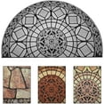thumbnail image 3 of Half Round Door Mat for Outside Entry Rug Decorative Welcome Mat for Front Outdoor Entrance Sassafras Doormat 2 x 3 Rug Nonslip Indoor Rubber Dirt Trapper Mat (Grey Light Navy), 3 of 14