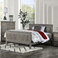 thumbnail image 6 of Transitional Simple Panel Headboard Footboard Twin Size Bed 1pc Bedframe Weathered Gray Pine Wood Bedroom Made in USA, 6 of 7
