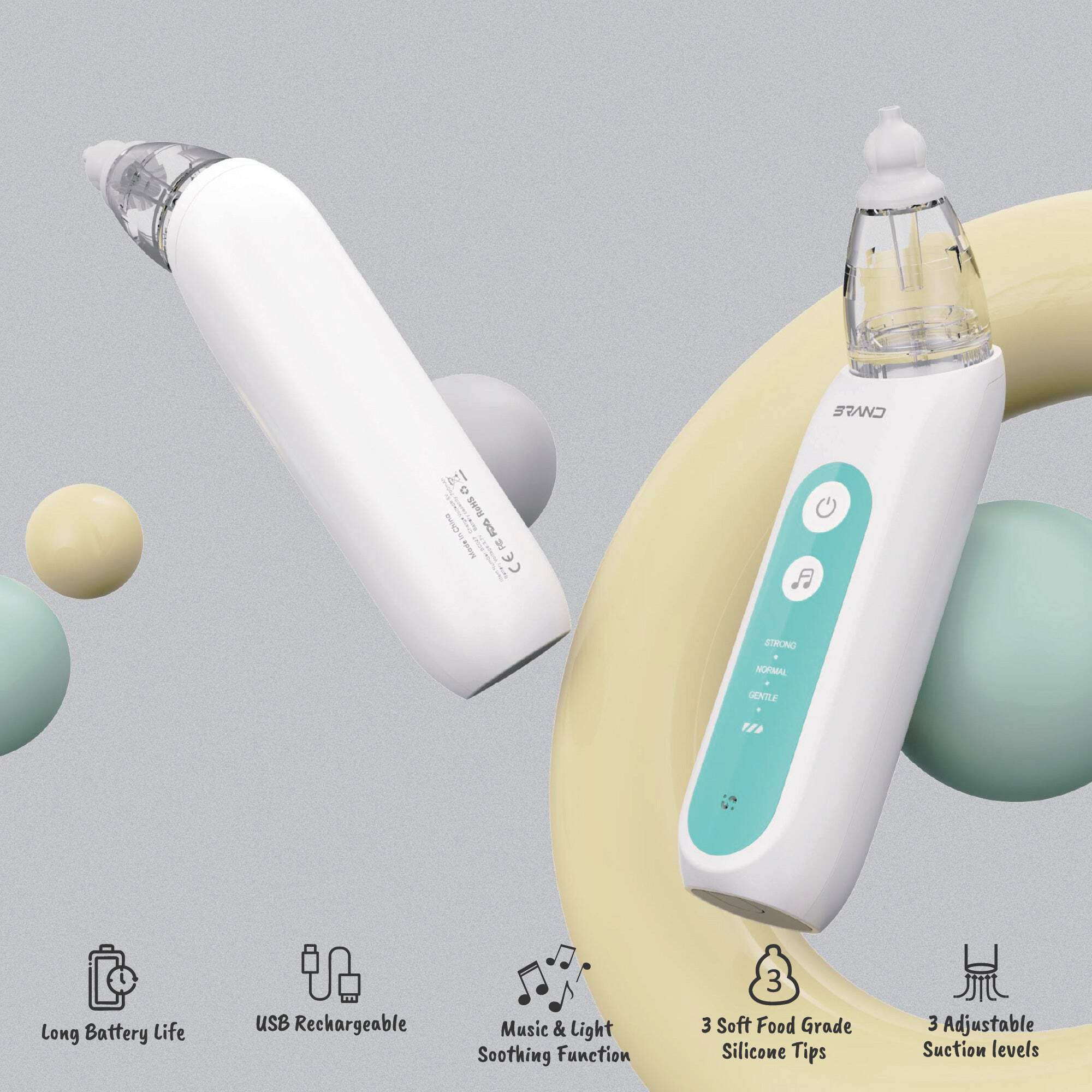 Pursonic NAS18 Baby Electric Nasal Aspirator - Gentle Care for Clearer Breathing