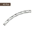 thumbnail image 3 of Uxcell Brass Curved Tube Beads, Texture Plating Noodles Spacer Bead for Jewelry Craft Making, Silver White 2x25mm, 3 of 6