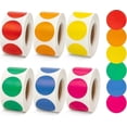 thumbnail image 1 of 3000 Pcs Étiquettes de Codage Couleur 25mm Autocollants Cercle Points Colorés Inclut 6 Rouleaux, 500 Unités Chacun, 1 of 5