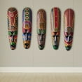 thumbnail image 6 of Wooden Mask Wall Hanging Solid Wood Carving Painted Wall Decor Bar Home Decorations African Totem Mask Crafts#1, 6 of 6