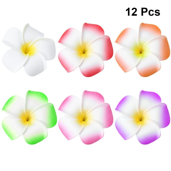 OUNONA Stylish Flower Hair Clip for Decoration Assorted Color Fabric Elegant Appearance 12 Pieces