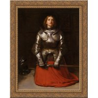 Joan of Arc 20x24 Gold Ornate Wood Framed Canvas Art by Millais, John Everett