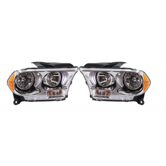 CarLights360: For 2011 2012 2013 Dodge Durango Headlight Assembly Driver and Passenger Side DOT Certified Chrome w/Bulbs-Replaces CH2502228 CH2503228