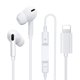thumbnail image 1 of Adecuado para auriculares con cable de tercera generación de Apple, auriculares internos de cabeza plana para teléfono móvil con control de cable Lightning, 1 of 3