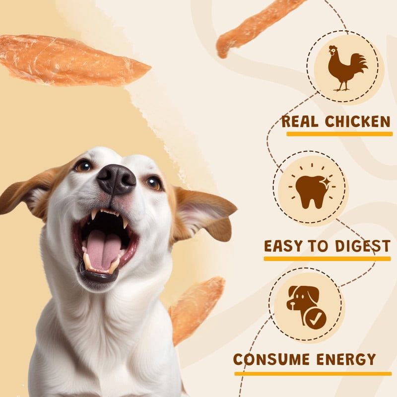 (2 pack) ASMPET Chicken Jerky Dog Treats, Natural High Protein Chicken Tender Snacks for All Dogs, 10.6oz