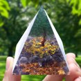 thumbnail image 4 of Pirámide De Cristal Pirámide De Cristal Decoración Pirámide de orgonita, amatista, peridoto, chakra, energía curativa, artesanía de cristal (E), 4 of 4