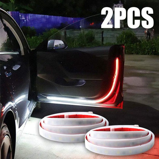 Vonter 2pcs Car Warning Light Accessories Universal Auto Door Light Decoration Atmosphere Lamp Strips White Red Universal Led Car Door Open Warning Flowing Flashing Signal Light Lamp Strip Bar Walmart Com