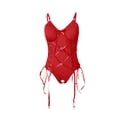 thumbnail image 7 of Levmjia Women Lingerie Set Mesh Bodysuit Open Crotch Solid Color Adjustable Straps Lace Bow Romantic Nights Comfortable Stretchy Polyester Wear, 7 of 7