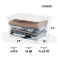 thumbnail image 2 of Citylife 54 Quart Stackable Storage Plastic Storage Box with Tight Locking Lid Clear Storage Box Chest, Plastic Container for Organizing Clothes in Closet, 4-Pack, 2 of 8