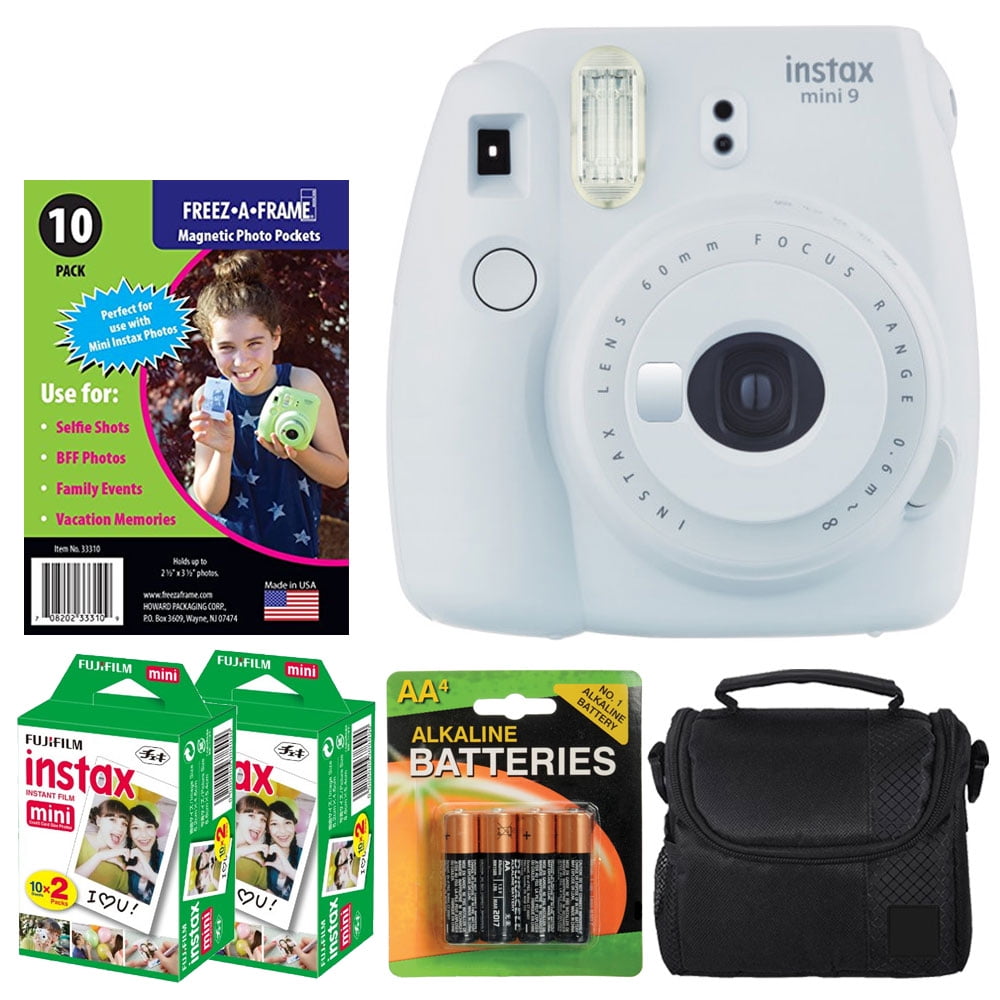 Fujifilm instax mini 9 Instant Film Camera (Smokey White) + FreezA