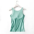 thumbnail image 4 of HAPIMO Women's Yoga Tank Tops Sports Padded Seamless Double Layer Shaping Tops Solid Color Cotton Shirts for Teen Girls Summer Beach Tees Sleeveless Fitness Green XL, 4 of 6