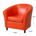 thumbnail image 3 of GDF Studio Gabriel Contemporary Bonded Leather Tub Club Chair, Orange and Dark Brown, 3 of 8