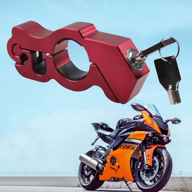 Manillar de motocicleta, bloqueo de empuñadura de acelerador, bloqueo de bocina portátil, bloqueo antirrobo (rojo)