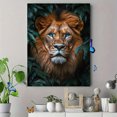 thumbnail image 4 of Qisvanset 12x16 Inch Framed Canvas Wall Art Blue Eyed Lion Vibrant Floral Jungle Majestic Animal Home Wall Art, 4 of 8