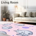thumbnail image 2 of ODIKA 8'x10' Machine Washable Non-Slip Area Rug, Sleepy Cat Dreamland Design Fluffy Anti Skid Nursery Floor Cover High Traffic Rug, Pink, 722604, 2 of 7