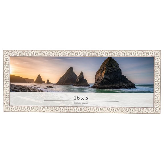 16x5 Frame White Real Wood Picture Frame Width 1.5 inches | Interior Frame Depth 0.5 inches |