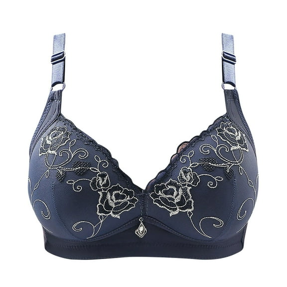 LEAVINGSUO Womens Bras, Womens Plus Size Bras $5 Woman's Comfortable Lace Breathable Bra Underwear No Rims