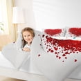 thumbnail image 4 of Homewish 3D Heart Print Queen Comforter Set,Romantic Valentines Day Bedding Sets,Red White Bedding Comforter Set For Men Women,Ultra Soft Home Decor Reversible,3pcs, 4 of 8