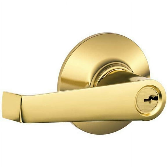 Schlage F80-Ela Elan Single Cylinder Keyed Entry Storeroom Door Lever Set - Brass