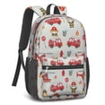 thumbnail image 2 of Fireman and Elephant Grey Pattern 17" Waterproof Oxford School Backpacks for Teens, S-Shape Padded Straps, for School, Travel, Hiking, Camping, 2 of 5
