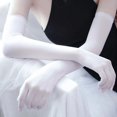 thumbnail image 3 of Guantes largos de encaje sexys, finos, transparentes, huecos, transpirables, sin costuras, de alta elasticidad, sólidos, para mujer, hombre, blancos y negros, 3 of 5