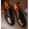 thumbnail image 6 of Santimon Men’s Formal Oxford Shoes Classic Brogue Dress Shoes Lace up Derby Shoes for Wedding Business Brown US 8.5, 6 of 8