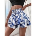 thumbnail image 5 of Women'S High Waist Ruffle Mini Shorts Cute Tiered Short Shorts with Shorts Underneath Blue S, 5 of 6