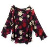 Vince Camuto Enchanted Floral Flutter Cuff Mock Neck Blouse, Tulip Red, 3X