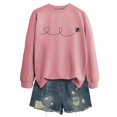 thumbnail image 1 of Chandails à Capuchon pour Femmes Chandail à Capuche Femme Manches Longues Col Rond Chandail en Molleton Décontracté Imprimé Chandail-Over Haut Tenue Quotidienne T-Shirt Blouse Automne Hiver Vêtements Décontractés Automne Veste, 1 of 2