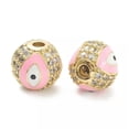 thumbnail image 3 of U8MO 10pcs 8mm Round with Evil Eye Brass Cubic Zirconia Beads Charms with Enamel-Random Mixed, 3 of 3