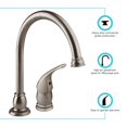 thumbnail image 5 of Dura Faucet Gooseneck Kitchen Faucet with Matching Side Sprayer for RVs- Brushed Satin Nickel, 5 of 5