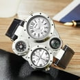 thumbnail image 2 of Steampunk Stylish Oversize Watches for Men, Unique 4 Dials Dual Time Zone Quartz Leather Military Sports Wrist Watch, Sports Watch Military Watch Mechanical Watch for Men, 2 of 7