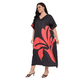 thumbnail image 4 of Oussum Women Plus Size Kaftan Dress V Neck Kimono Style Loungwear Beach Long Caftan Maxi Dress, 4 of 7