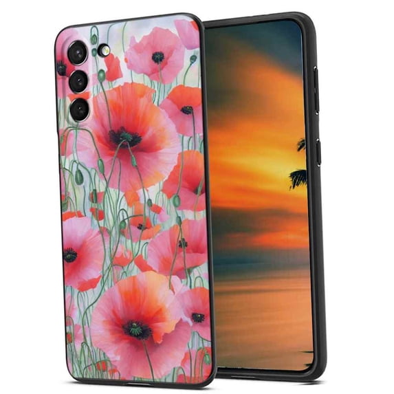 Compatible with Samsung Galaxy S22+ Plus Phone Case, Poppies Case Men Women, Flexible Silicone Shockproof Case for Samsung Galaxy S22+ Plus
