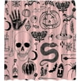 thumbnail image 3 of Halloween Spooky Shower Curtain Black Alchemy Magic World Witch Pumpkin Witchcraft Horror Skull Spooky Ghosts Watercolor Boho for Girls Boys Bathroom Curtain Set with Hook, 3 of 4