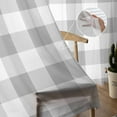 thumbnail image 5 of Grey Plaid Semi Sheer Curtains 72 Inch Length 2 Panels Set, Gradient Geometric Buffalo White Checkered Sheer Kitchen Curtain Privacy Voile Window Curtain for Living Room Bedroom Rod Pocket Drapes, 5 of 7