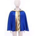 thumbnail image 3 of Runhomal Kids Boys Boxing Champion Robe Boxer Fancy Dress Boxer Uniform Hooded Capes Cloak Blue Gold 12, 3 of 7